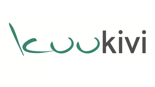 Das Bild zeigt ein Logo mit dem Schriftzug 'kookiwi' in grüner und grauer Farbe mit einem stilisierten Design.